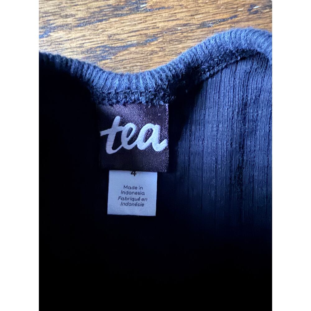 Tea Collection Black and Blue Animal Printed Long Sleeve Girl's Dress - 4 - Picture 4 of 4